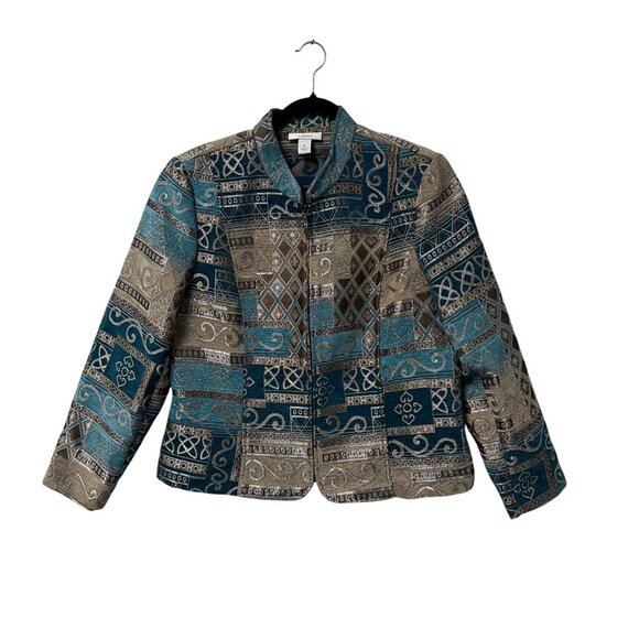 dressbarn Jackets & Blazers - DRESSBARN JACKET TAPESTRY COLORFUL ABSTRACT FULL ZIP SIZE XL ART TO WEAR